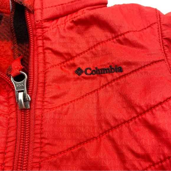 Columbia Plaid Fleece Jacket Girls Boys Size 6-12 months Red And Black Full Zip - Picture 4 of 7